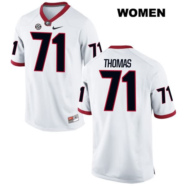 Georgia Bulldogs Women's Andrew Thomas #71 NCAA Authentic White Nike Stitched College Football Jersey EMR3356UG